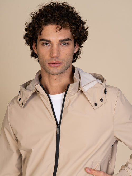 Giubbotto bomber con cappuccio|Colore:Beige