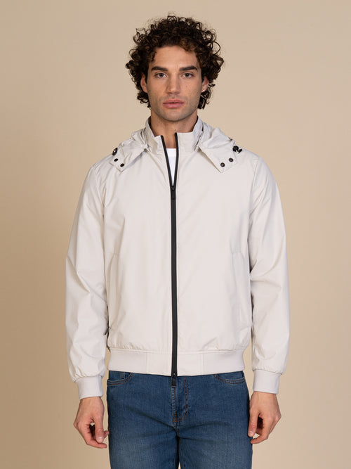 Giubbotto bomber con cappuccio|Colore:Ghiaccio