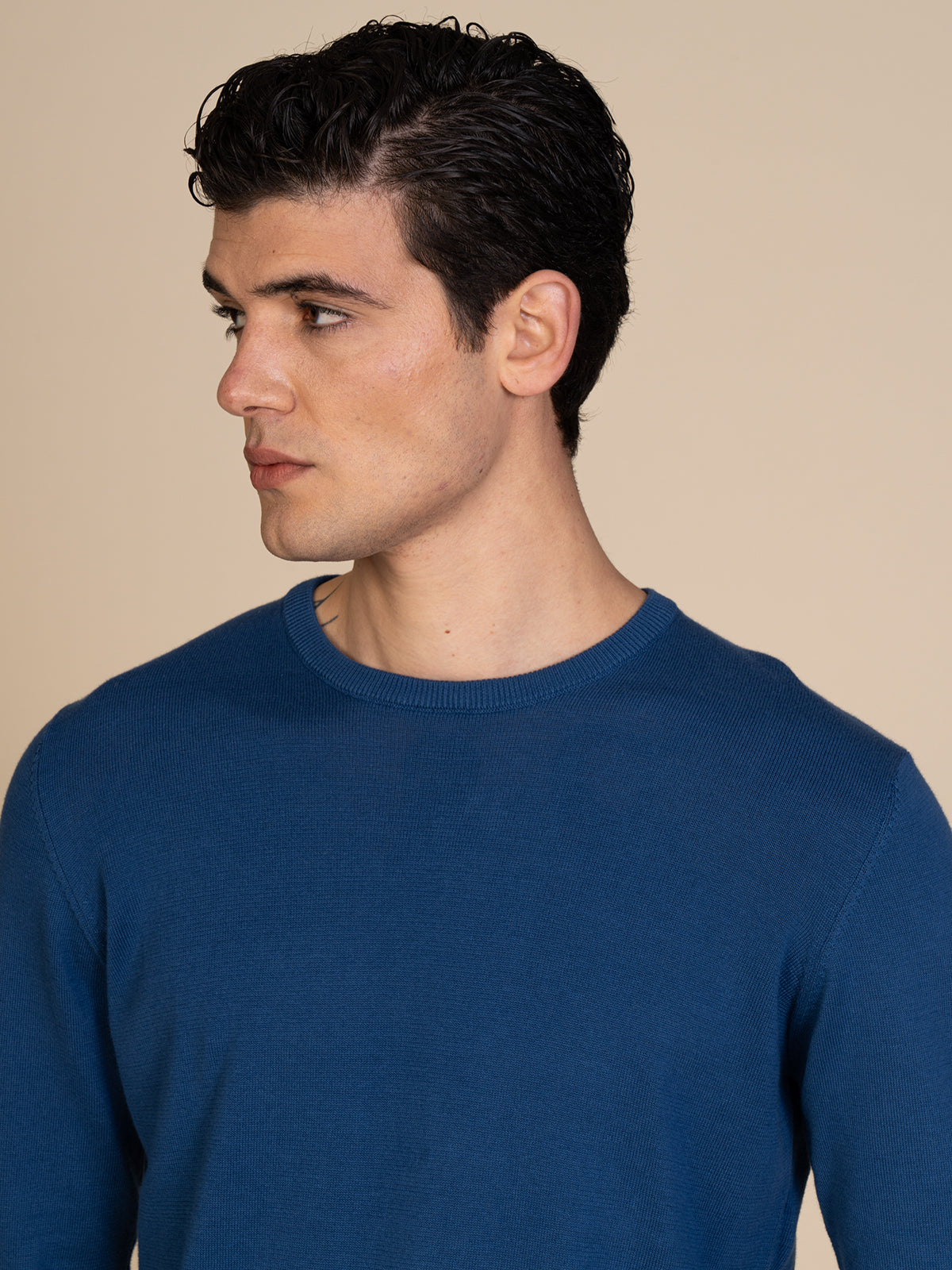 Maglia basic girocollo |Colore:Bluette