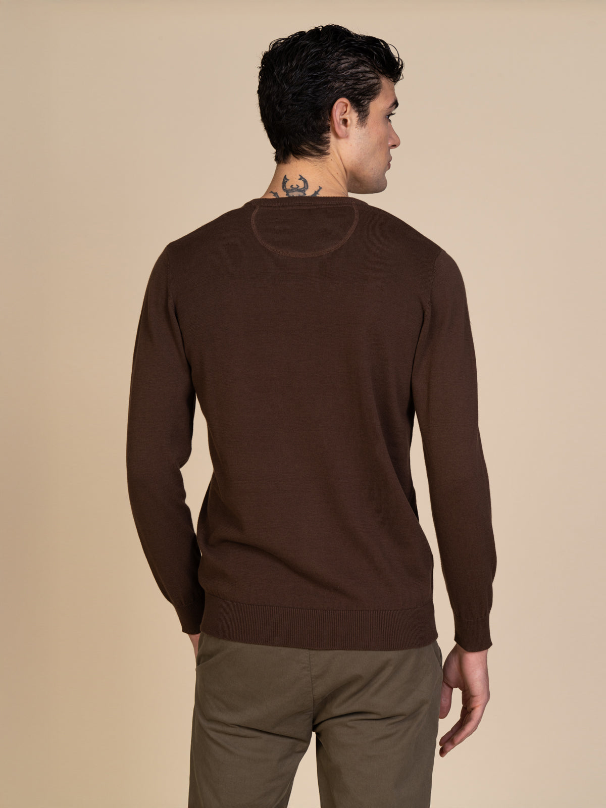 Maglia basic girocollo |Colore:Cacao
