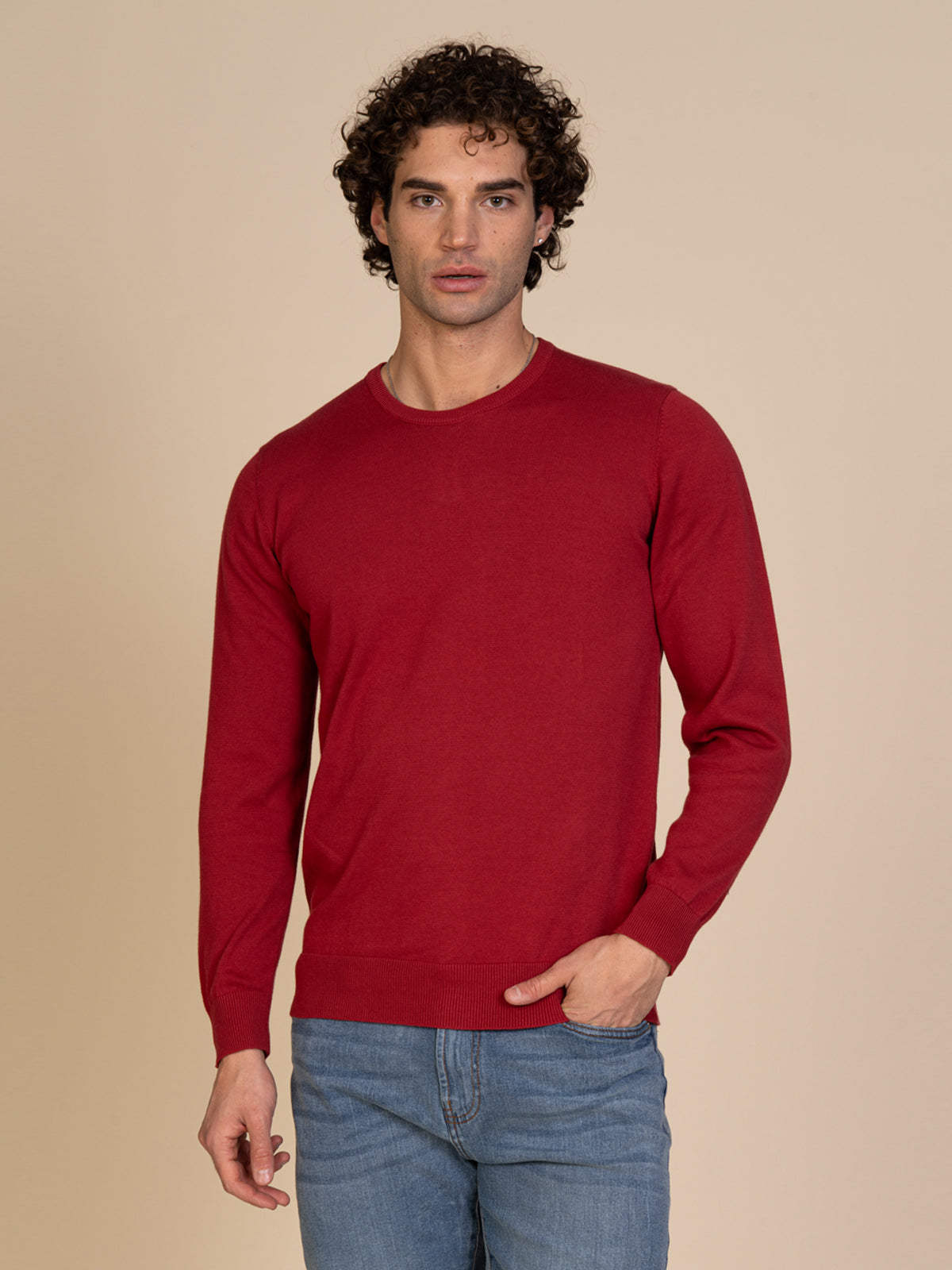 Maglia basic girocollo |Colore:Ciliegia