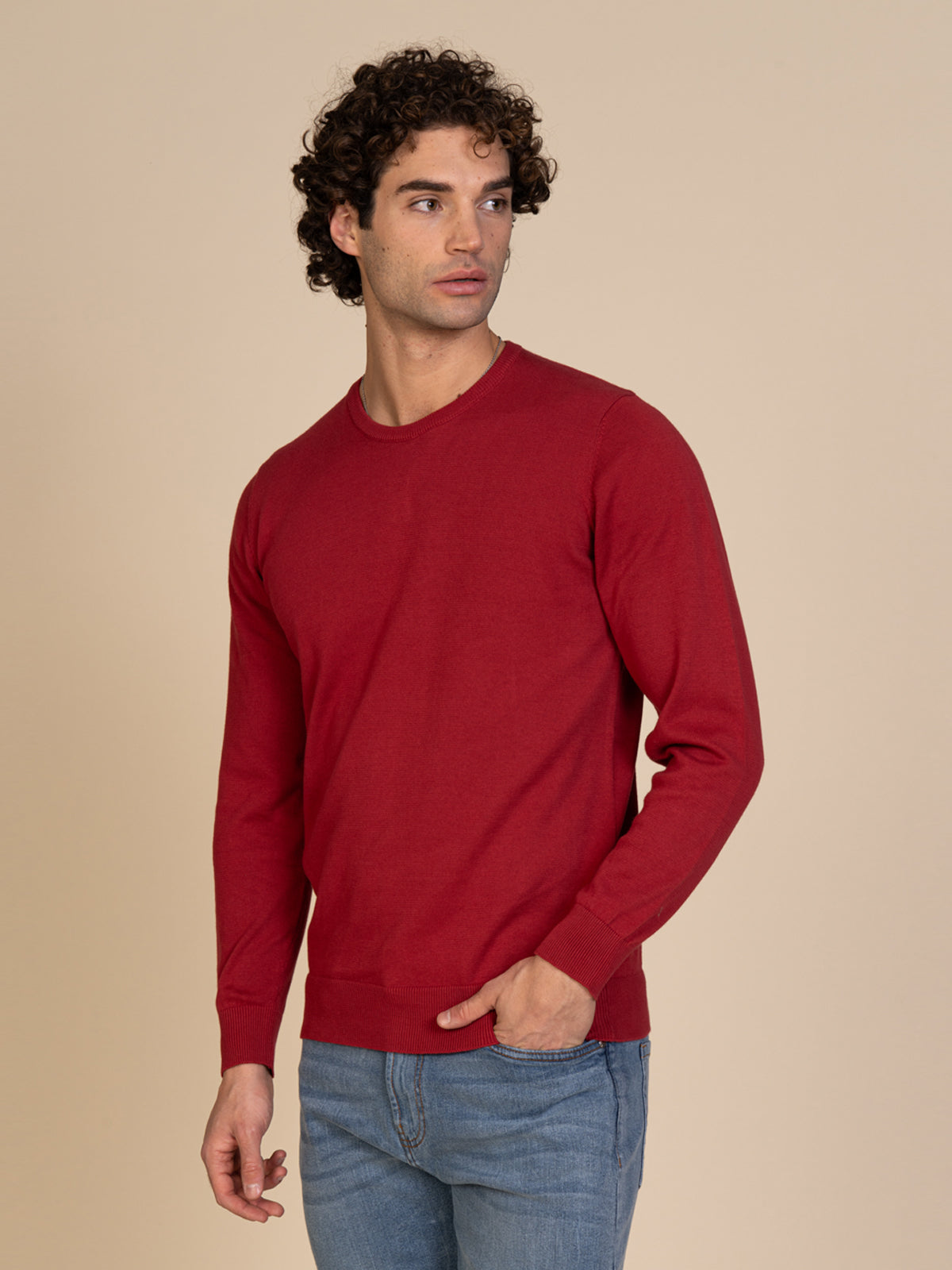 Maglia basic girocollo |Colore:Ciliegia