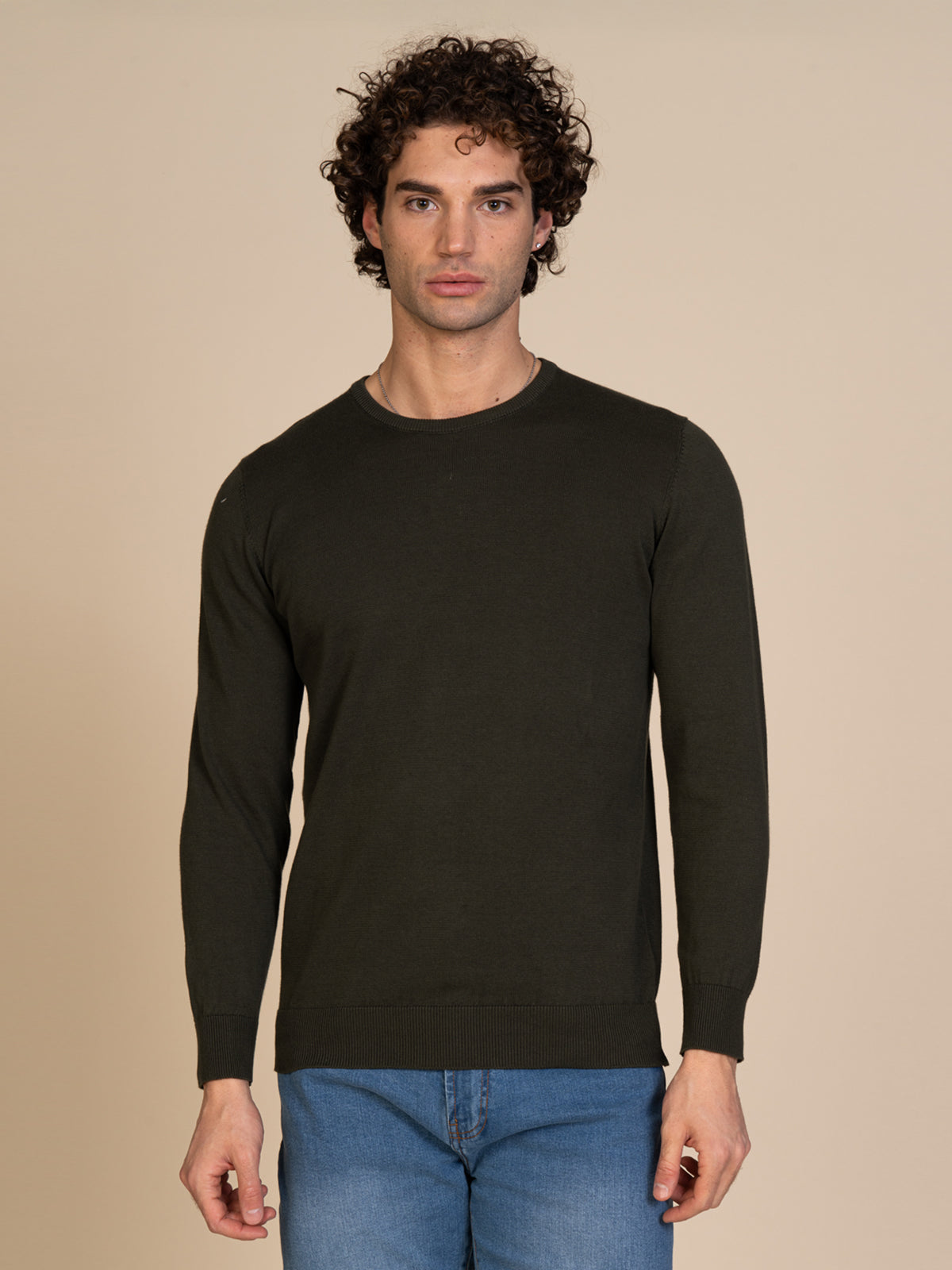 Maglia basic girocollo |Colore:Verde militare