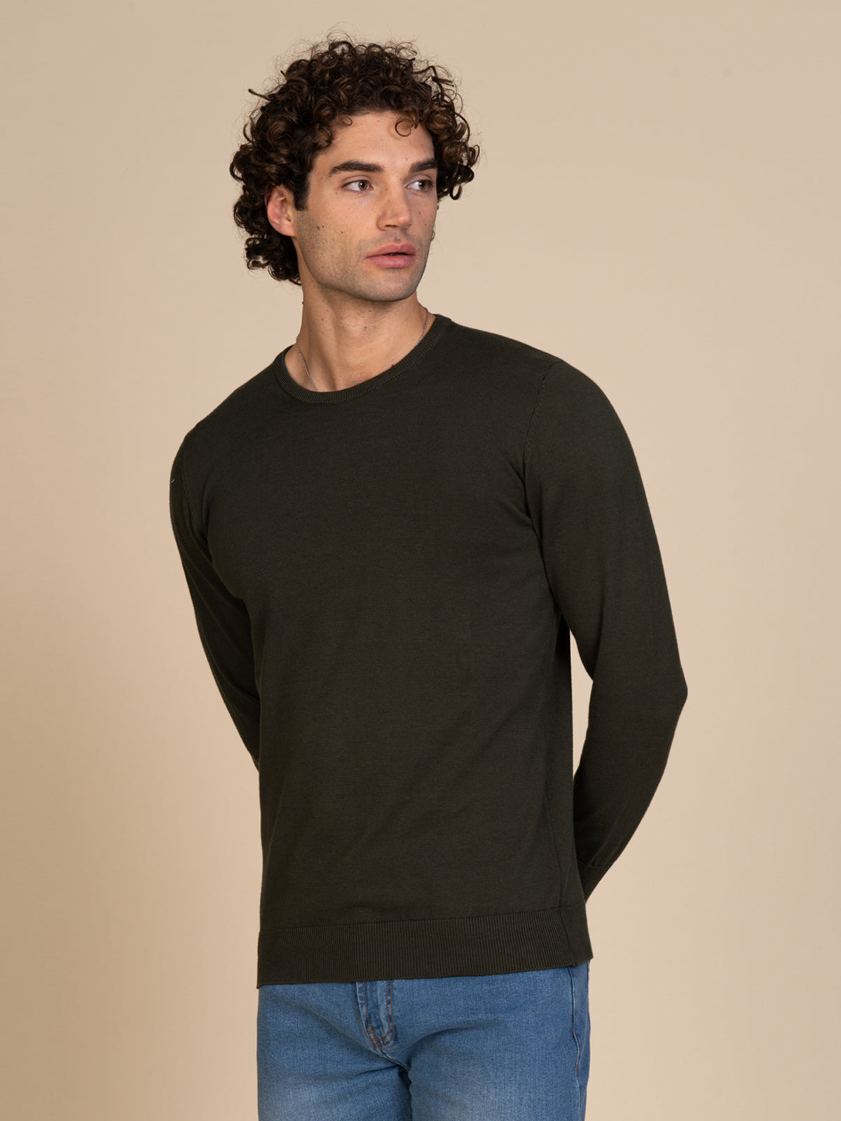Maglia basic girocollo |Colore:Verde militare