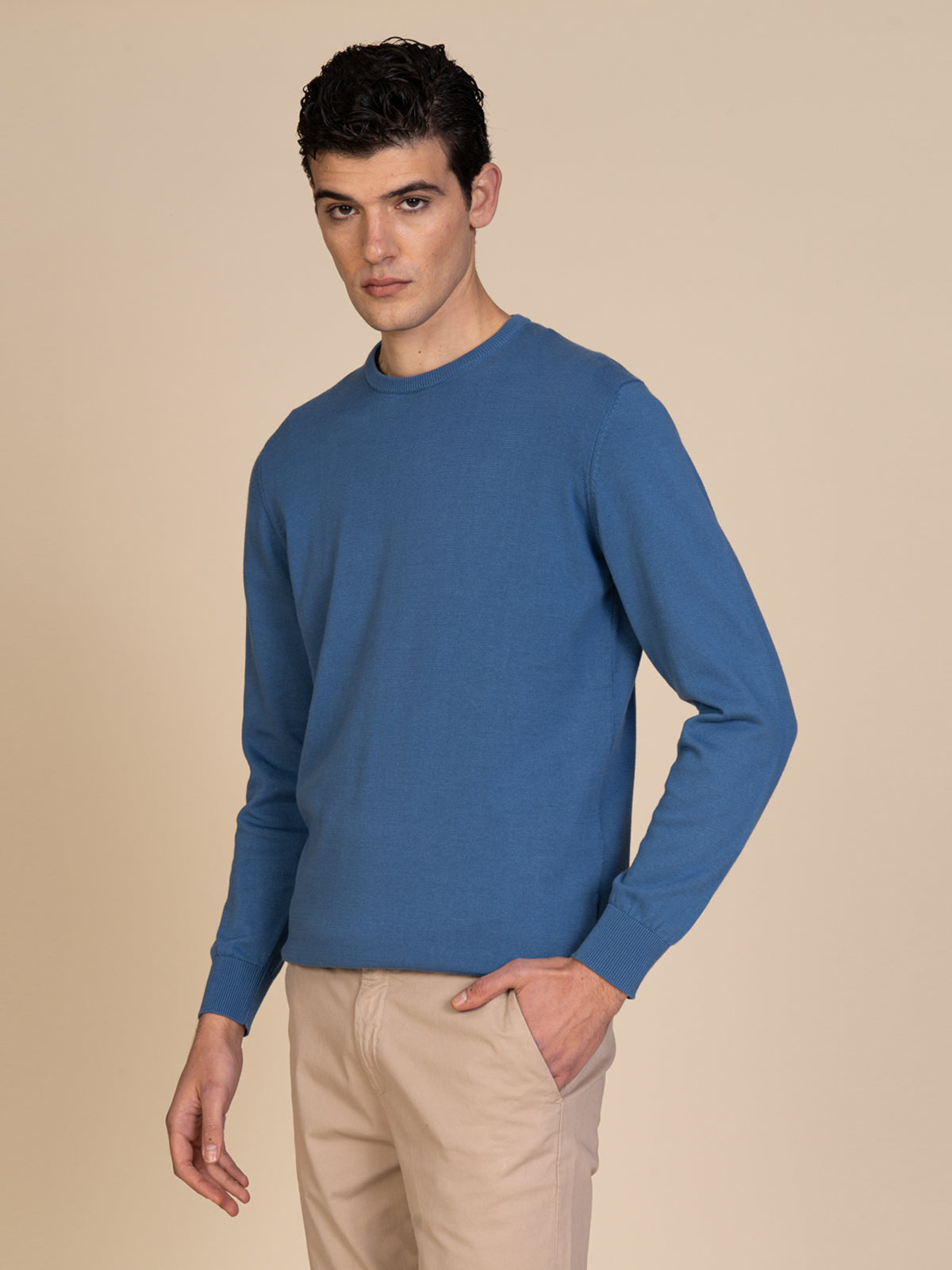 Maglia basic girocollo |Colore:Jeans