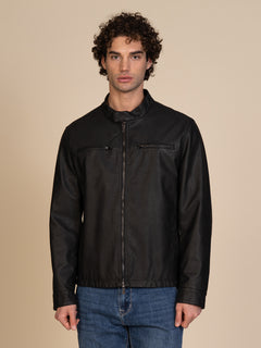 Giubbotto biker ecopelle|Colore:Black