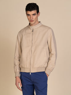 Giubbotto lino e cotone|Colore:Beige