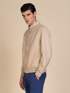 Giubbotto lino e cotone|Colore:Beige