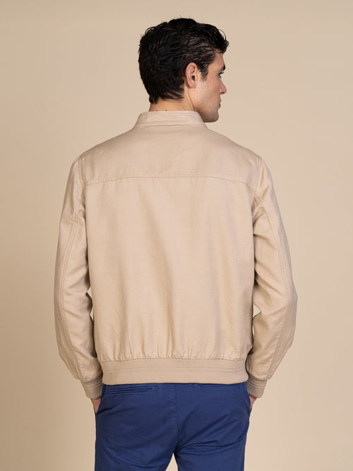 Giubbotto lino e cotone|Colore:Beige