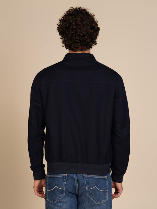 Giubbotto lino e cotone|Colore:Blu