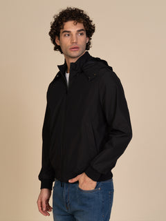 Giubbotto bomber con cappuccio|Colore:Nero