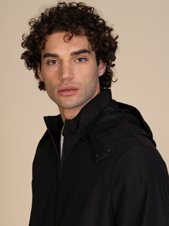 Giubbotto bomber con cappuccio|Colore:Nero