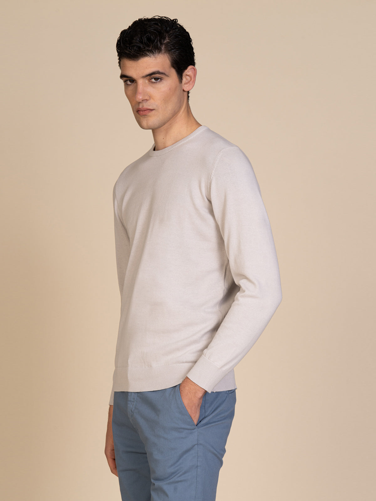 Maglia basic girocollo |Colore:Ghiaccio