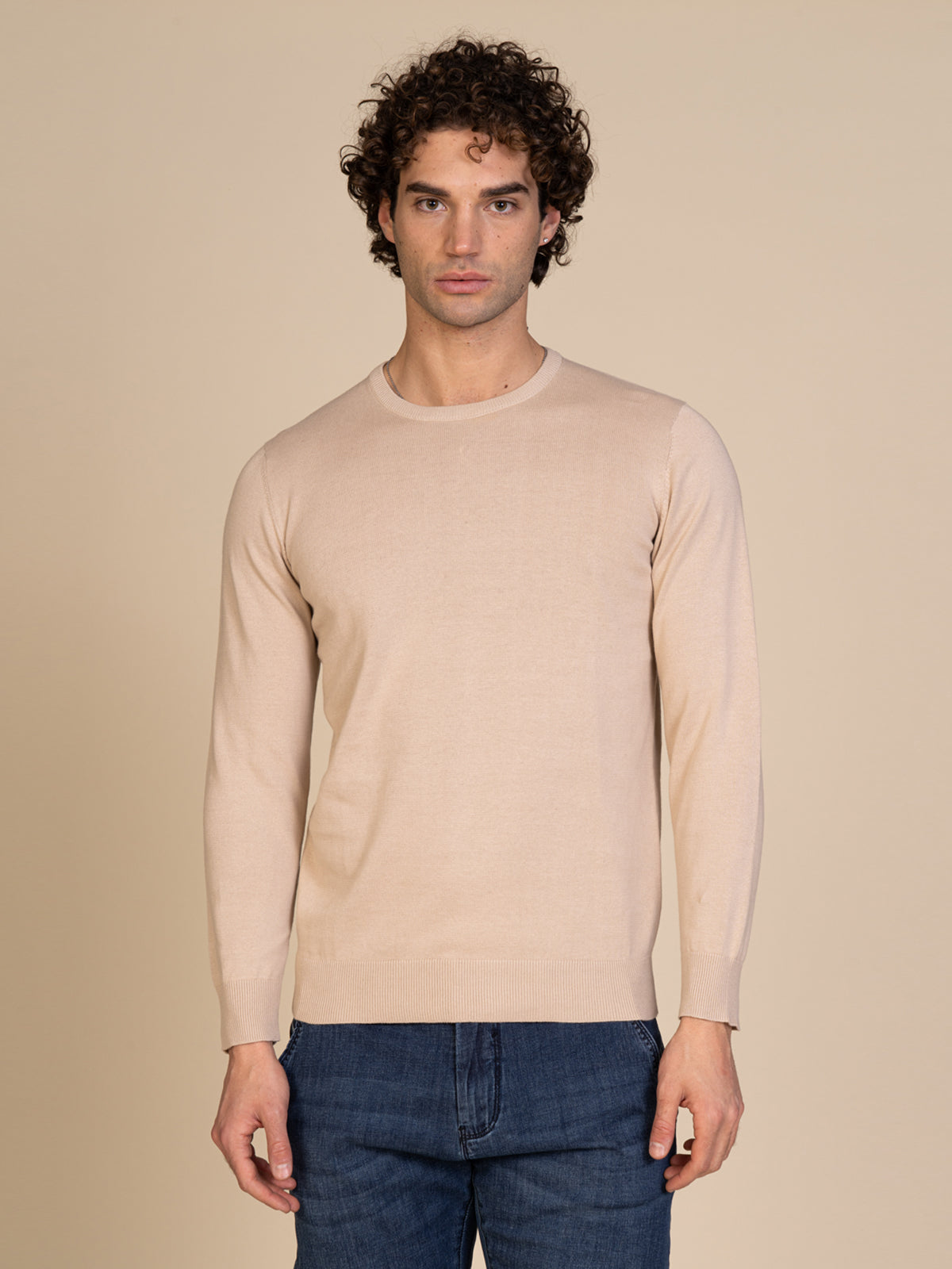 Maglia basic girocollo |Colore:Sabbia