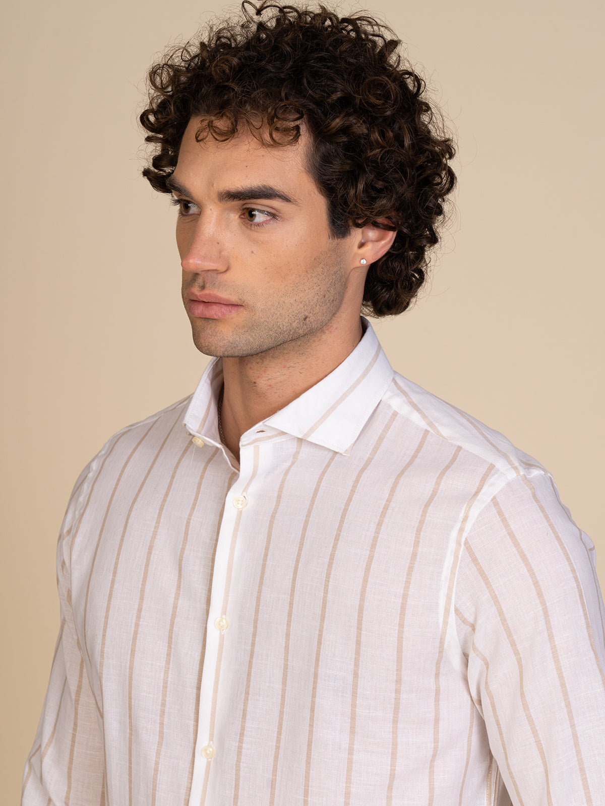 Camica a righe|Colore:Beige