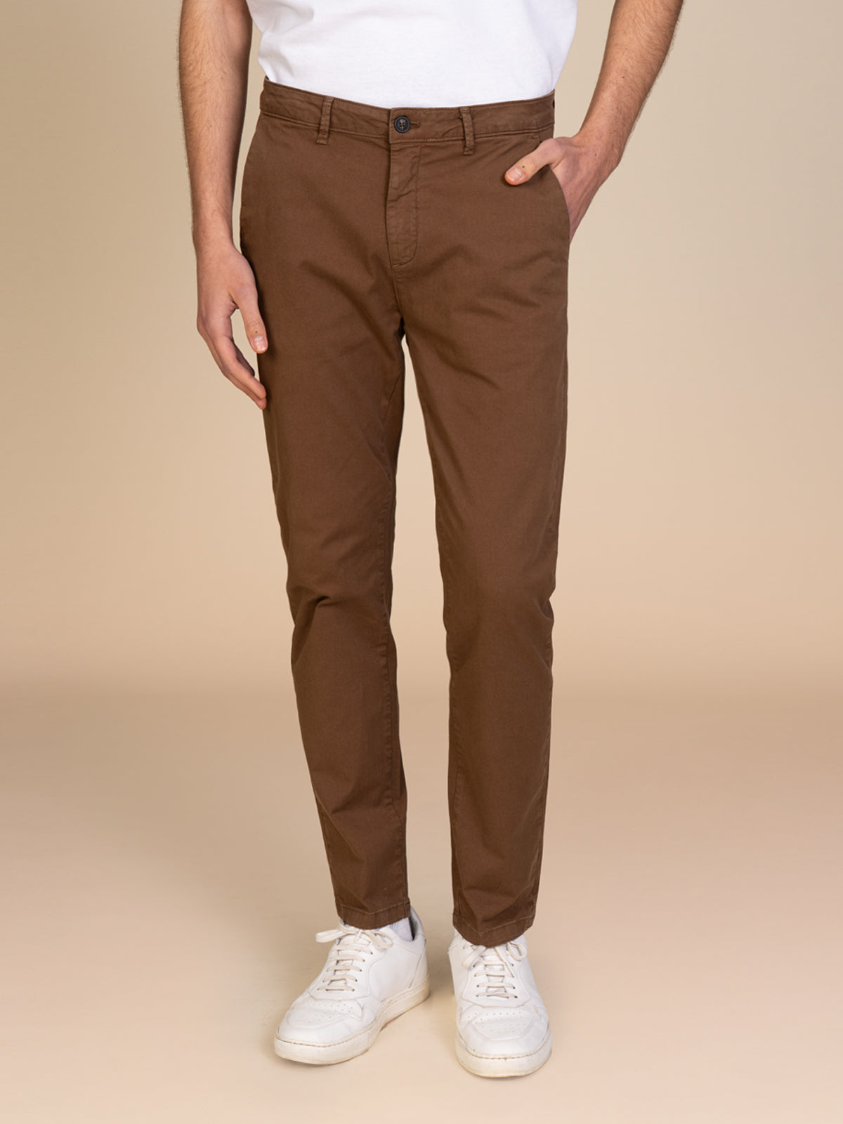 Pantaloni gabardina tasca America|Colore:Cacao