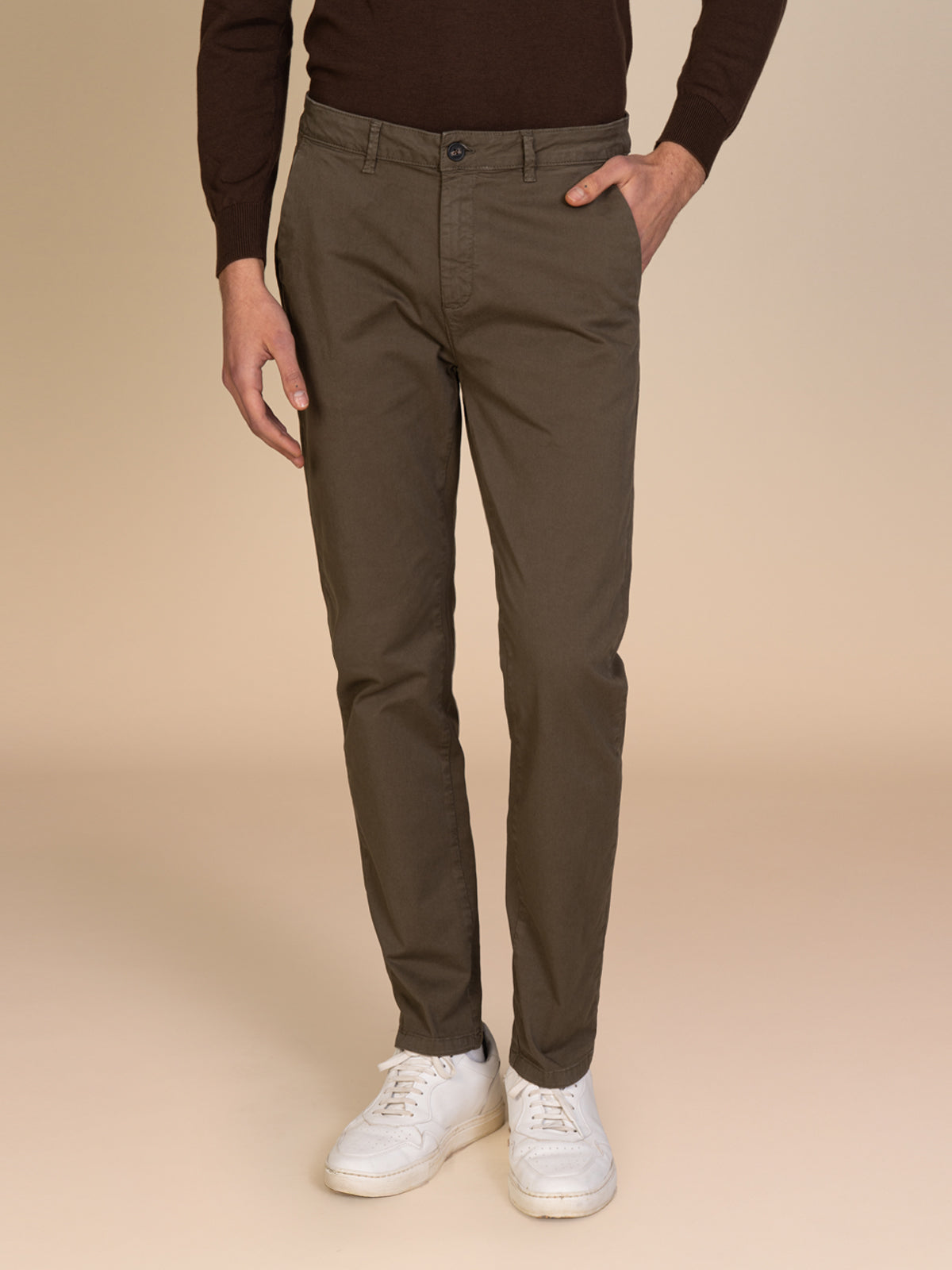 Pantaloni gabardina tasca America|Colore:Verde militare
