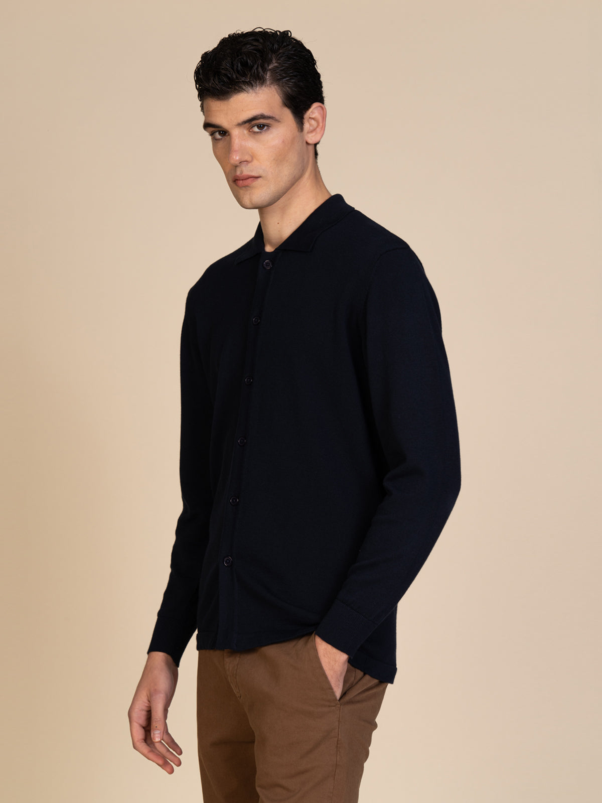 Maglia cardigan in cotone|Colore:Blu