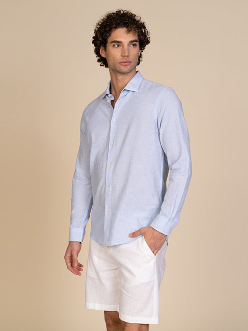 Camicia lino e cotone|Colore:Light blu
