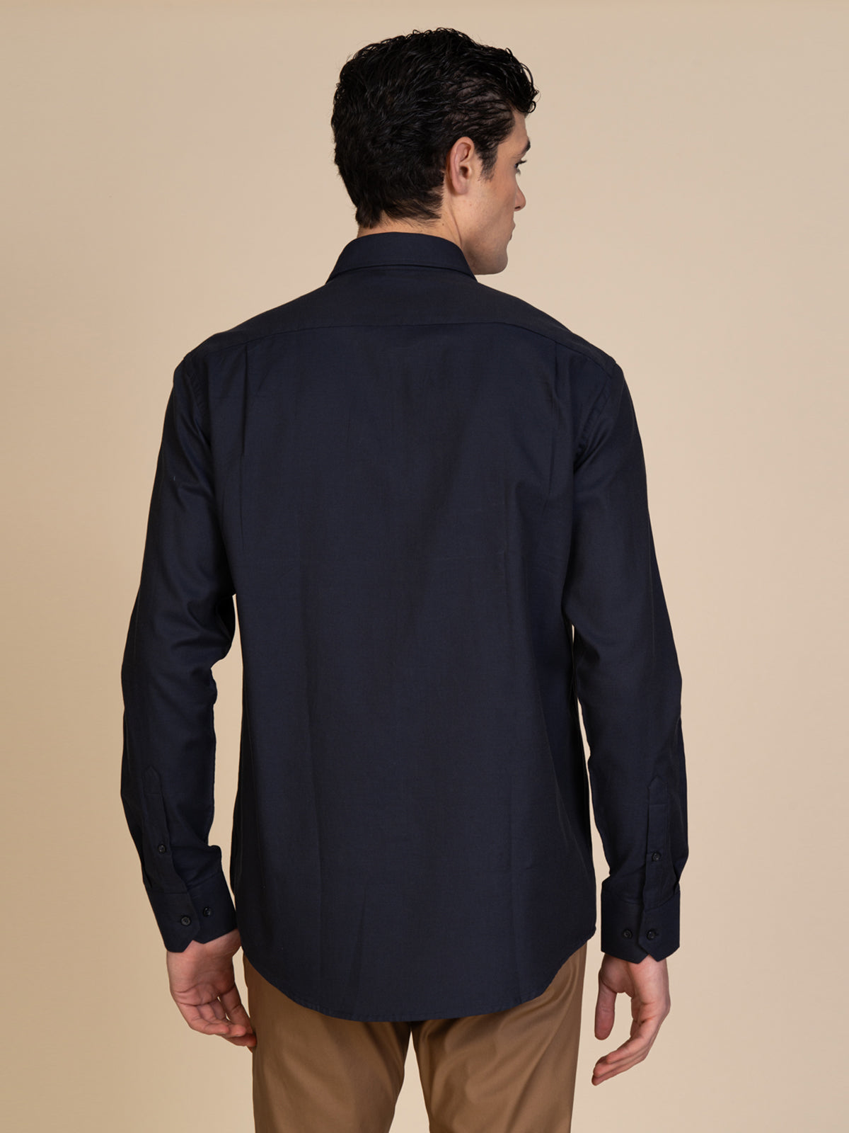 Camicia collo classico tessuto armaturato|Colore:Blu