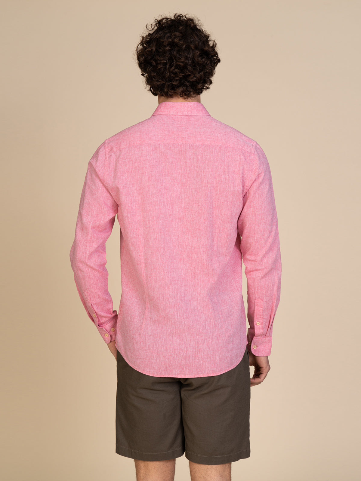 Camicia in lino collo francese|Colore:Fuxia