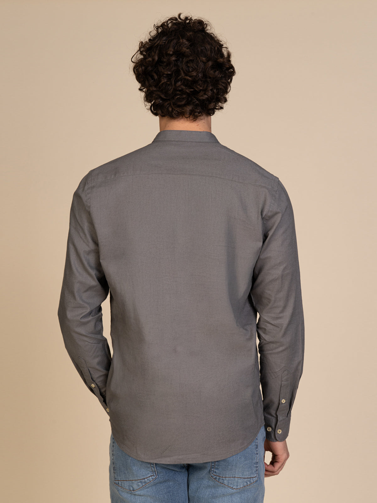 Camicia in lino collo coreana|Colore:Verde