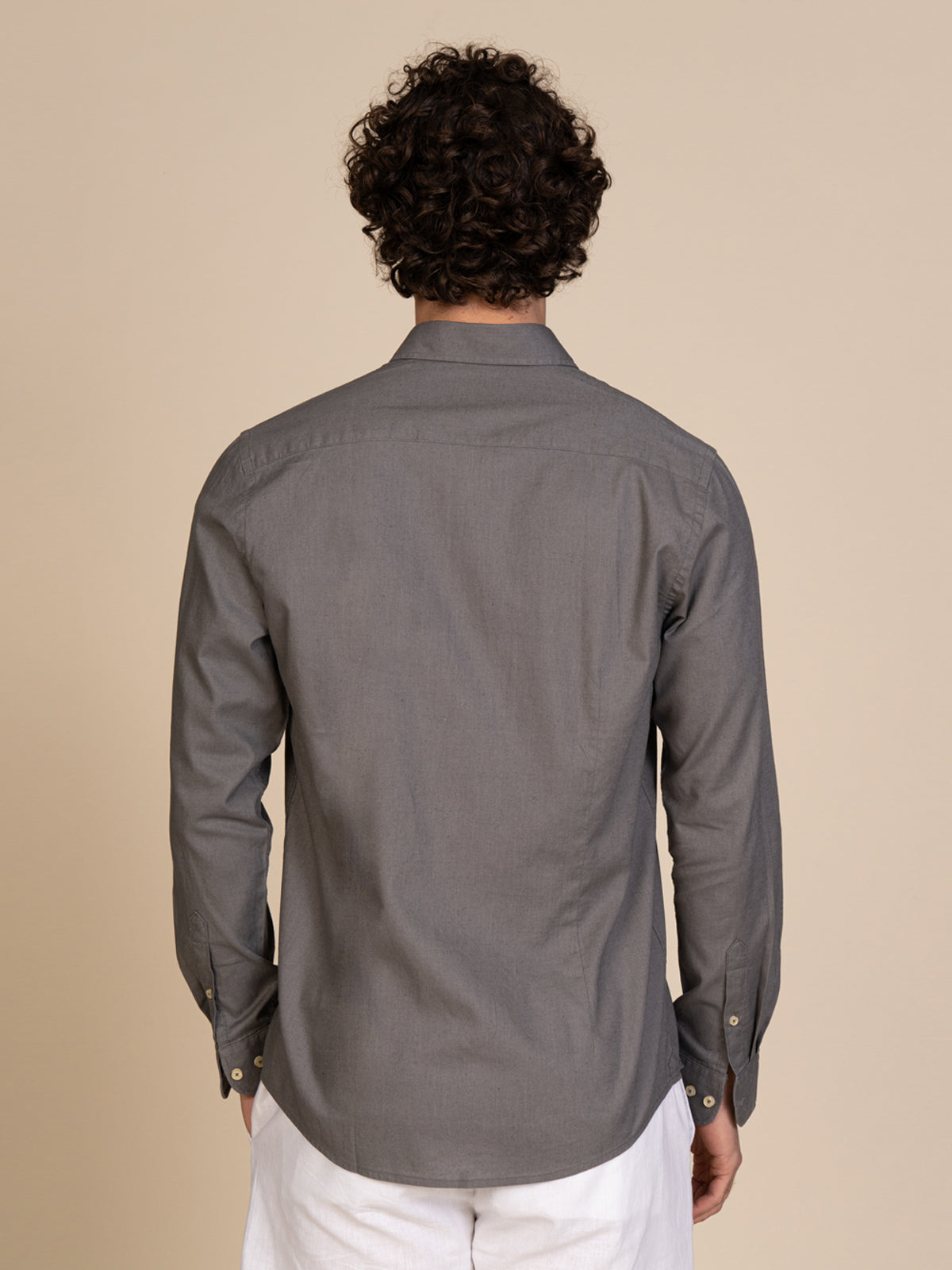 Camicia in lino collo francese|Colore:Verde