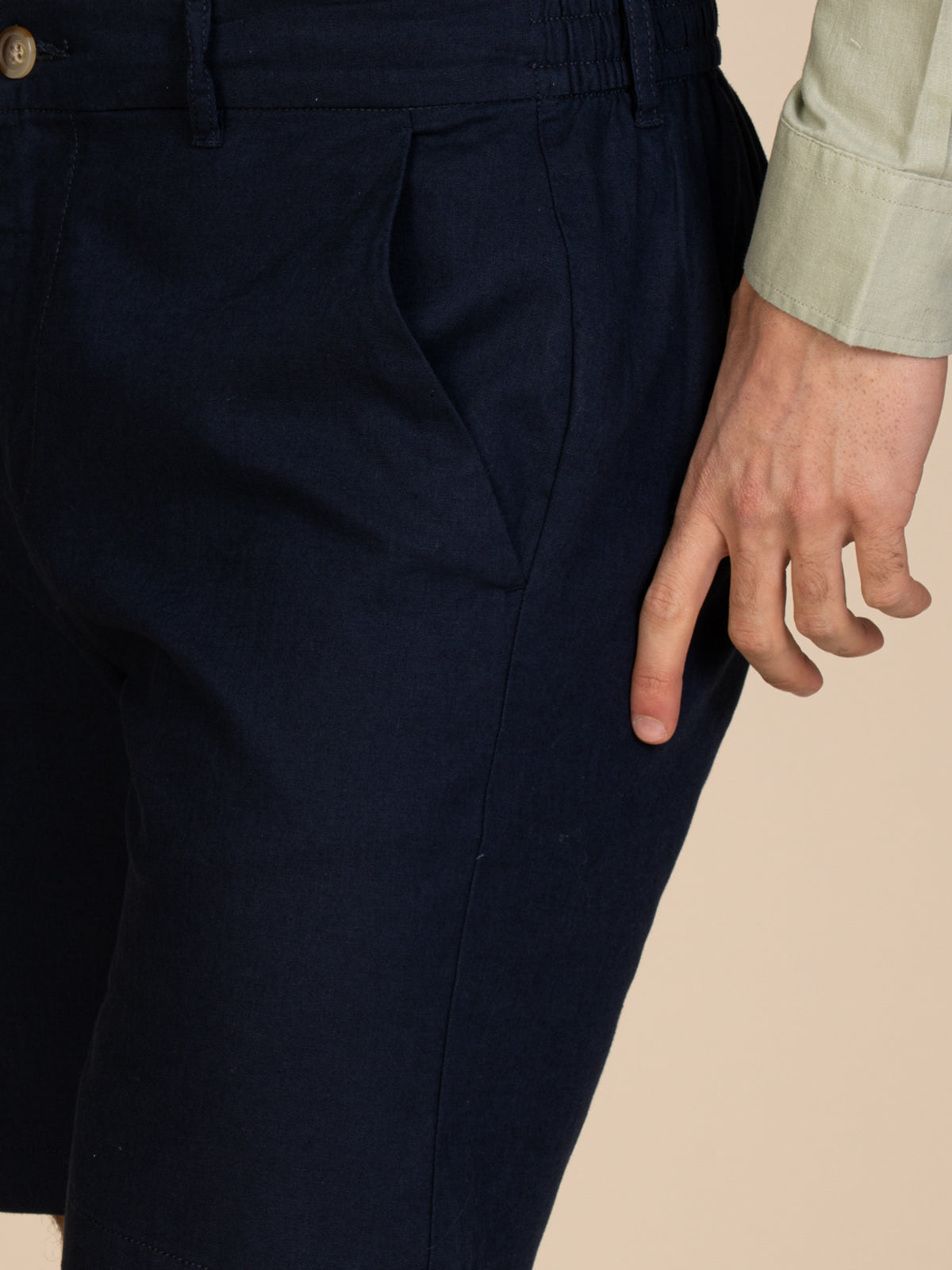 Bermuda misto lino|Colore:Blu