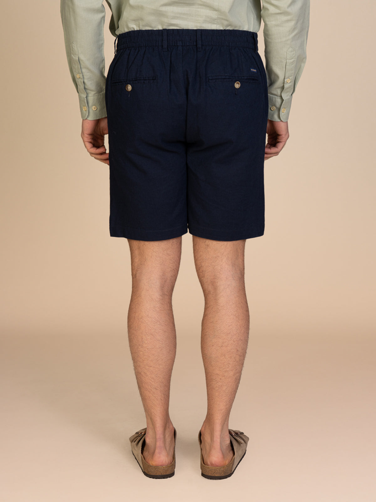 Bermuda misto lino|Colore:Blu