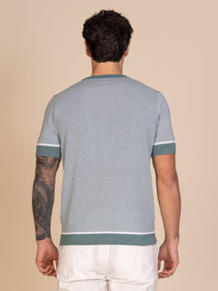 Maglia girocollo a righe |Colore:Salvia