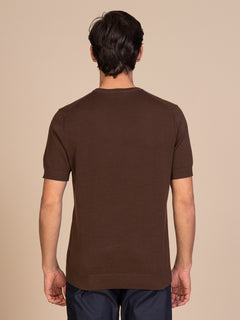 Maglia girocollo lavorazione maglia|Colore:Cacao