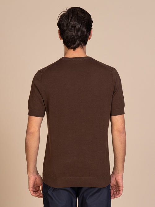 Maglia girocollo lavorazione maglia|Colore:Cacao