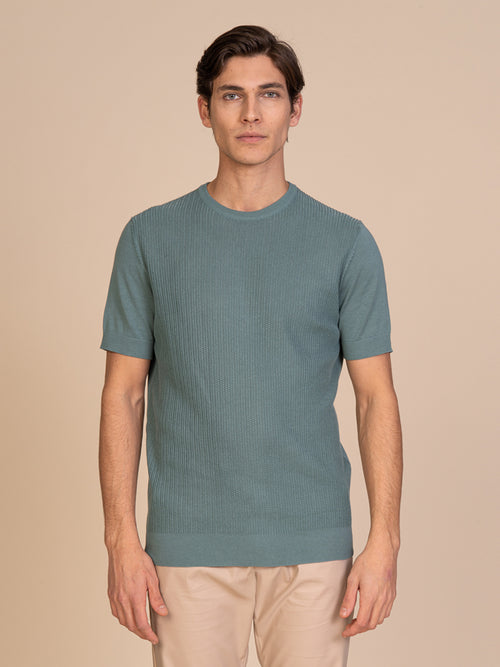 Maglia girocollo lavorazione maglia|Colore:Salvia