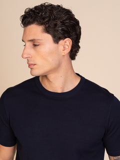 Maglia girocollo mezza manica|Colore:Blu