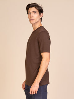 Maglia girocollo mezza manica|Colore:Cacao