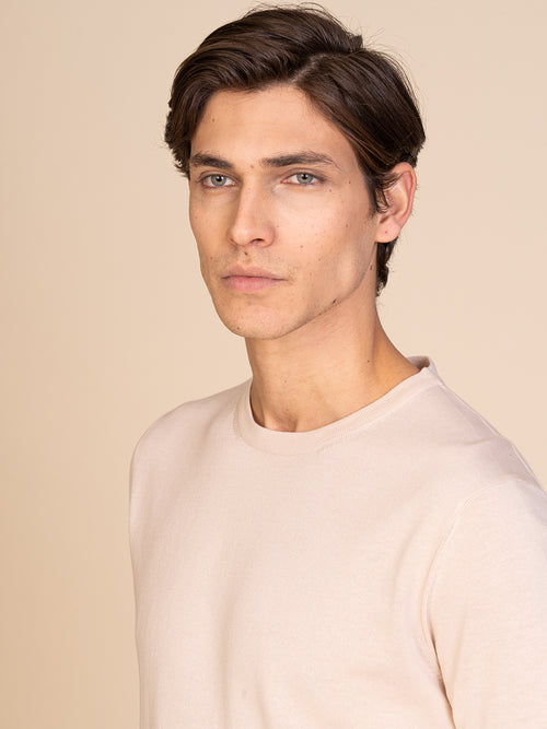 Maglia girocollo mezza manica|Colore:Sabbia