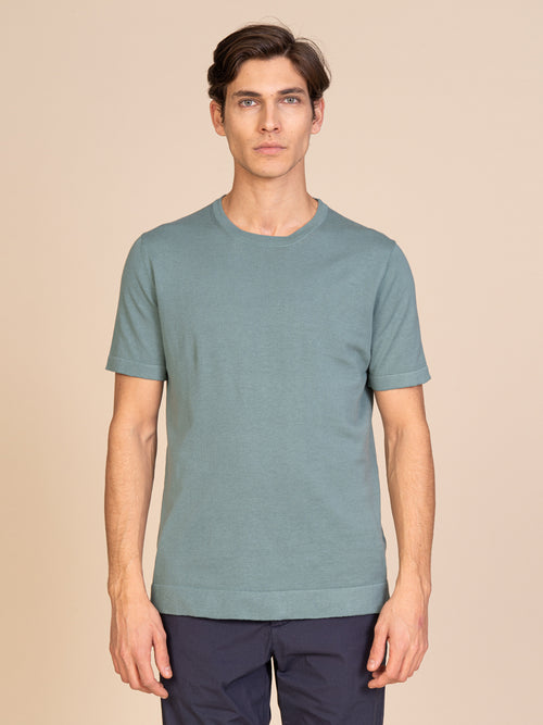 Maglia girocollo mezza manica|Colore:Salvia