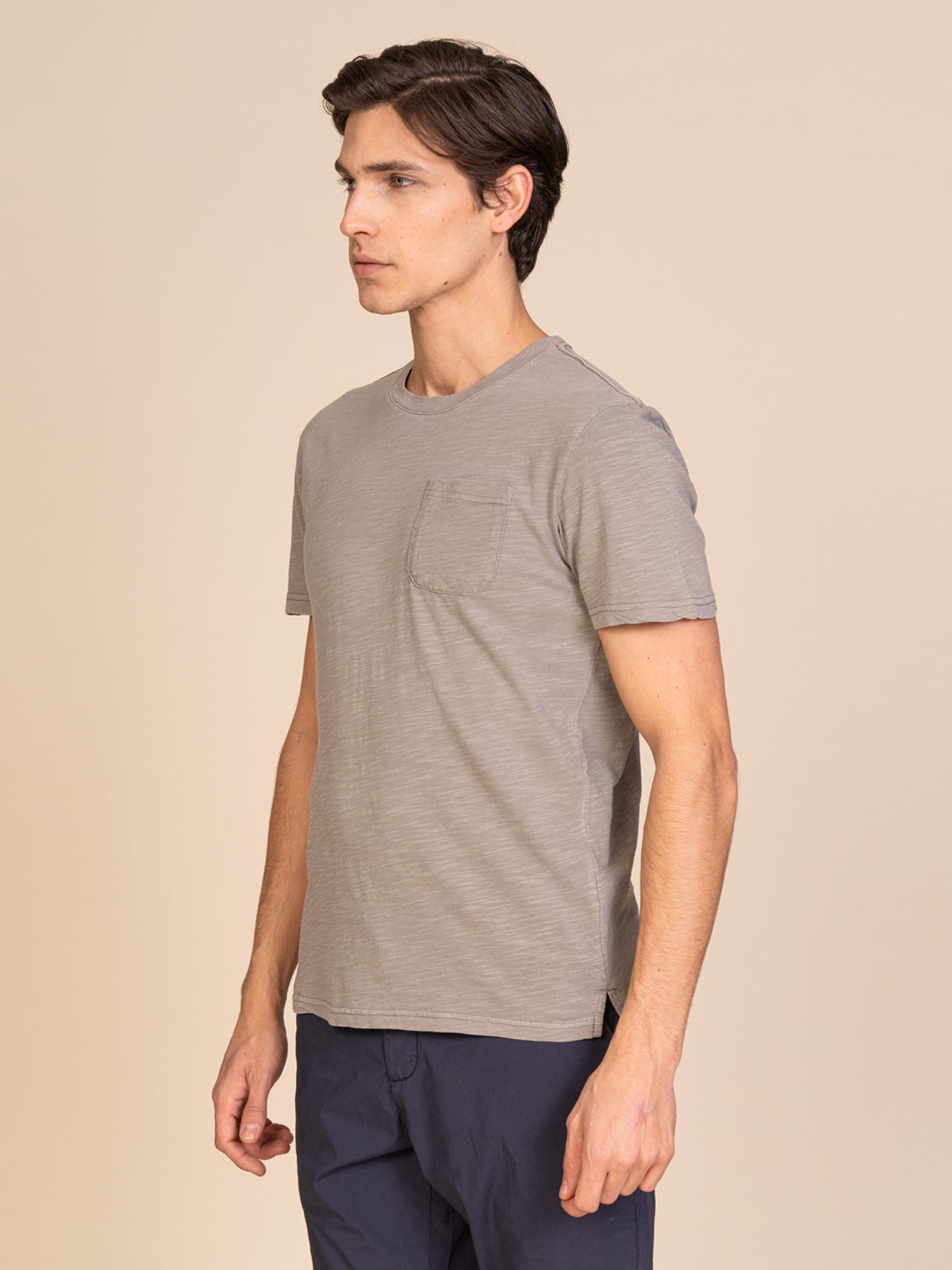 T-Shirt con taschino|Colore:Fango