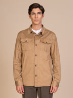 Overshirt effetto scamosciato|Colore:Beige