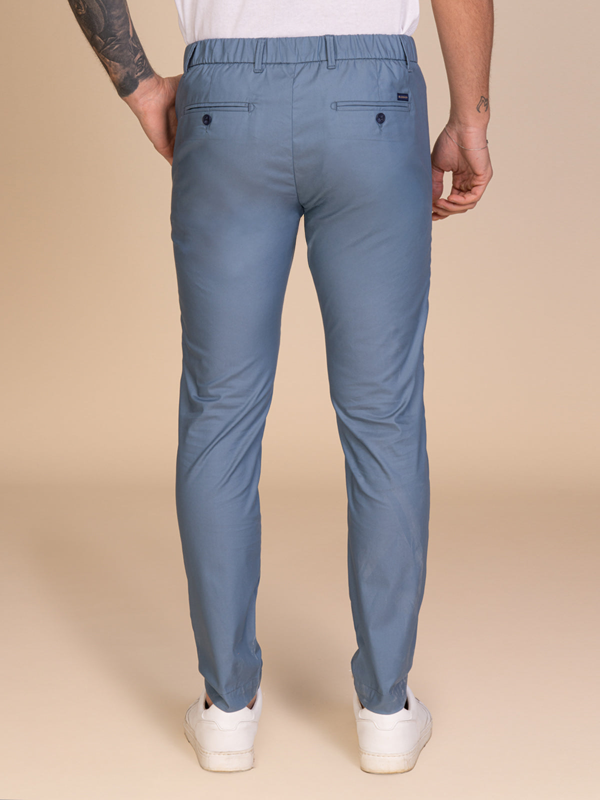 Pantaloni chino stretch|Colore:Azzurro