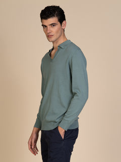 Maglia polo collo derby|Colore:Salvia