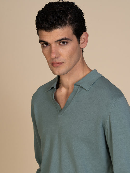 Maglia polo collo derby|Colore:Salvia