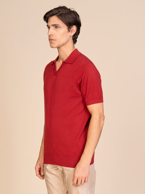 Polo maglia collo derby|Colore:Ciliegia