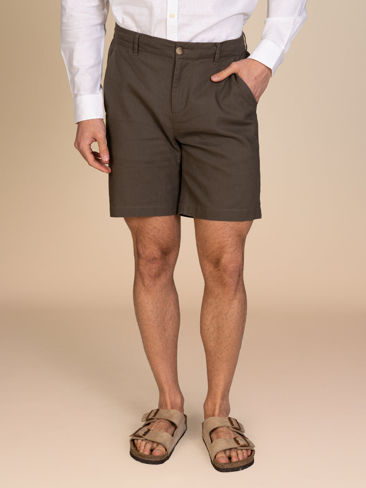 Bermuda misto lino|Colore:Cacao