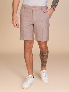 Bermuda in lino e cotone|Colore:Moro