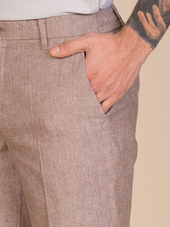 Bermuda in lino e cotone|Colore:Moro