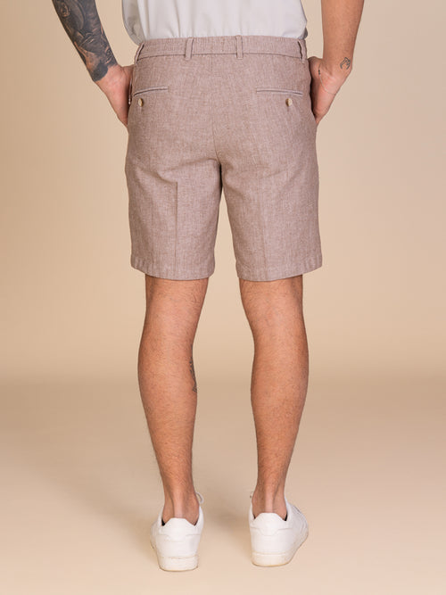 Bermuda in lino e cotone|Colore:Moro