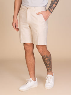 Bermuda in lino e cotone|Colore:Naturale