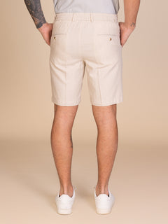 Bermuda in lino e cotone|Colore:Naturale