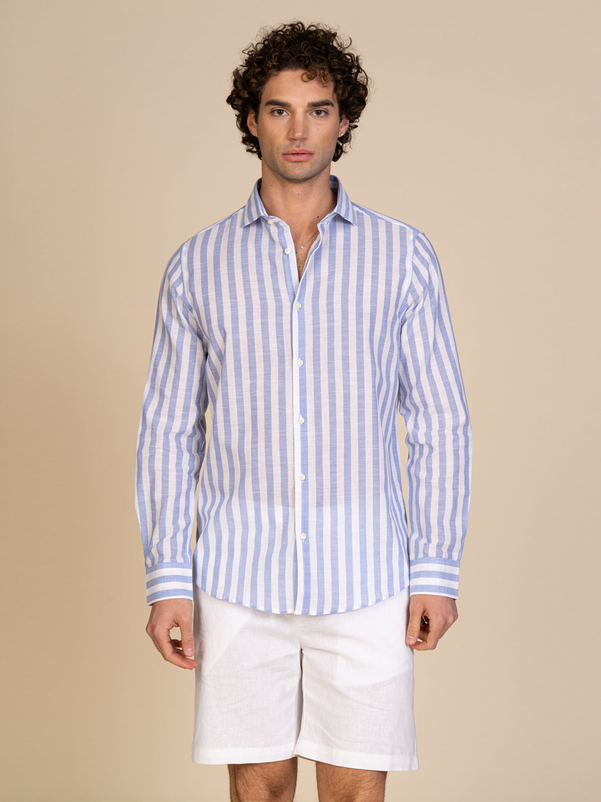 Camica a righe|Colore:Azzurro